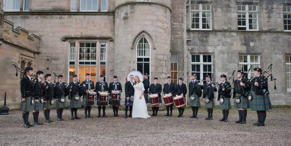 Stockbridge Pipe Band performing at a wedding